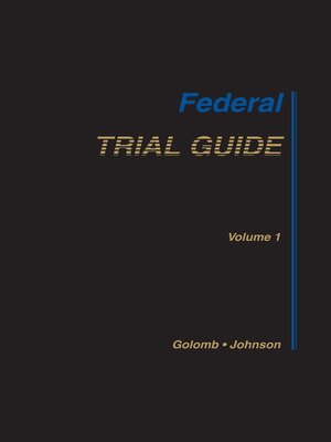 cover image of Federal Trial Guide